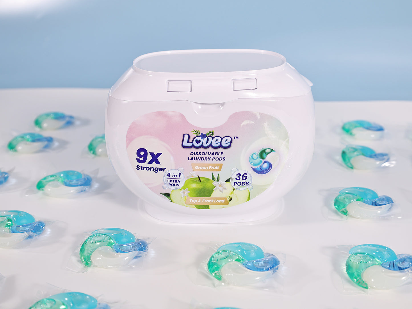 Green Fruit laundry pods