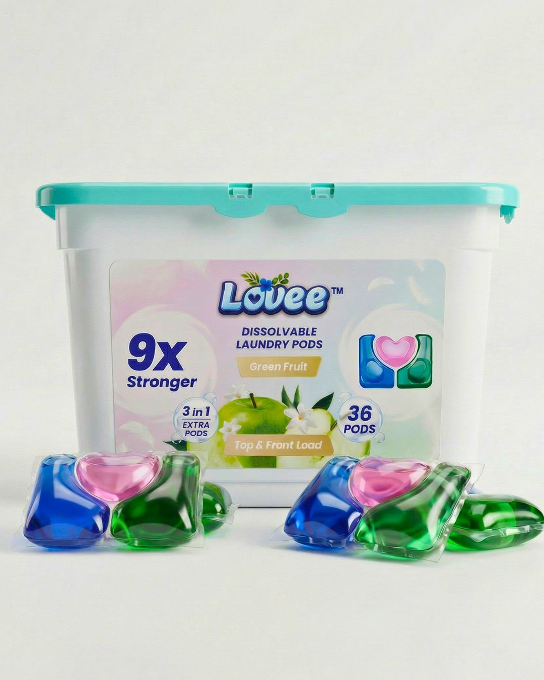 3-in-1 Laundry Pods – Powerful Stain Removal, Long-Lasting Freshness & Fabric Care (Pack of 36)
