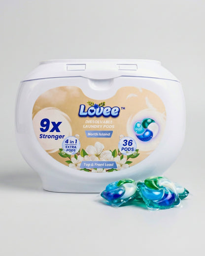 4-in-1 Laundry Pods – Powerful Stain Removal, Long-Lasting Freshness & Fabric Care (Pack of 36)