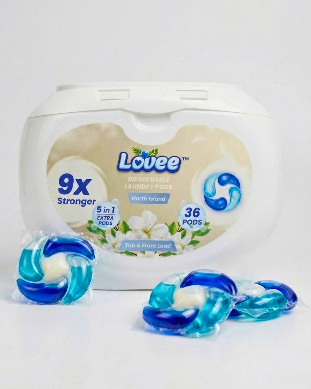 5-in-1 Laundry Pods – Powerful Stain Removal, Long-Lasting Freshness & Fabric Care (Pack of 36)