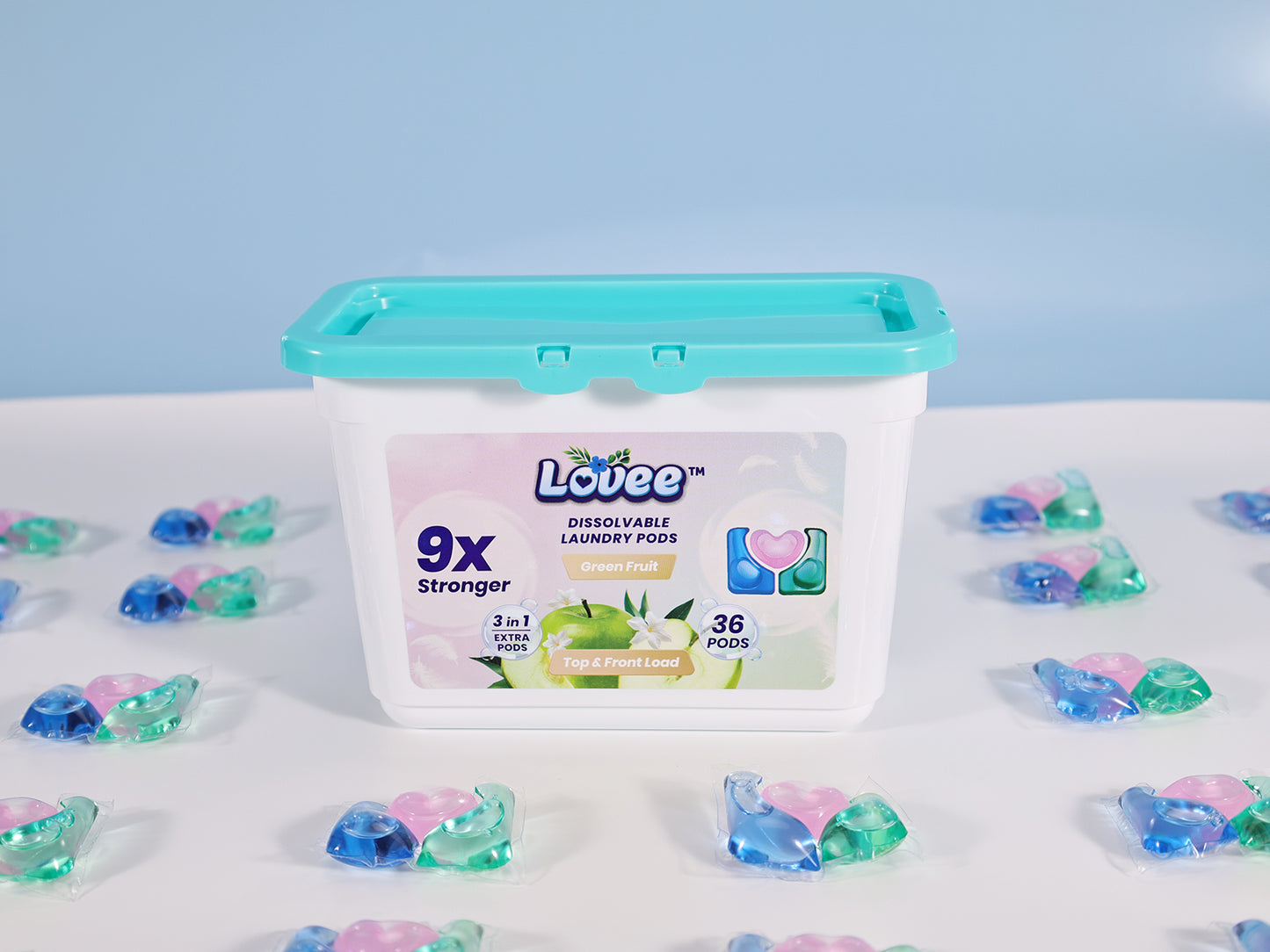 Green Fruit laundry pods