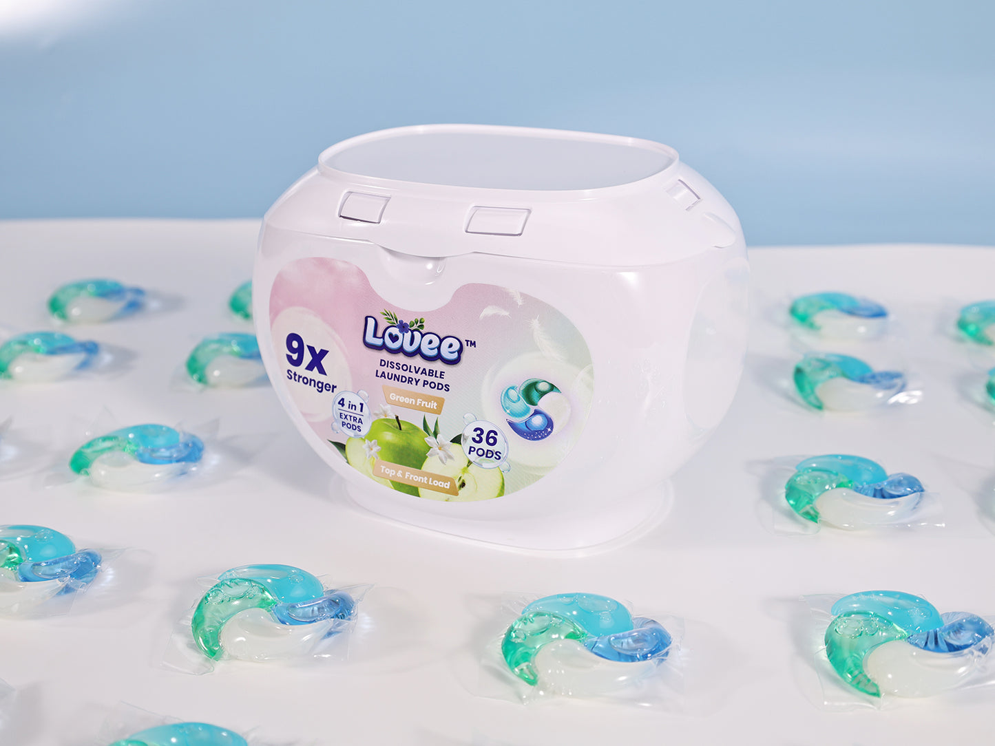 Green Fruit laundry pods