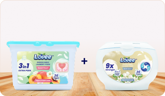 power pair pack laundry pods combo 3 in 1 and 5 in 1