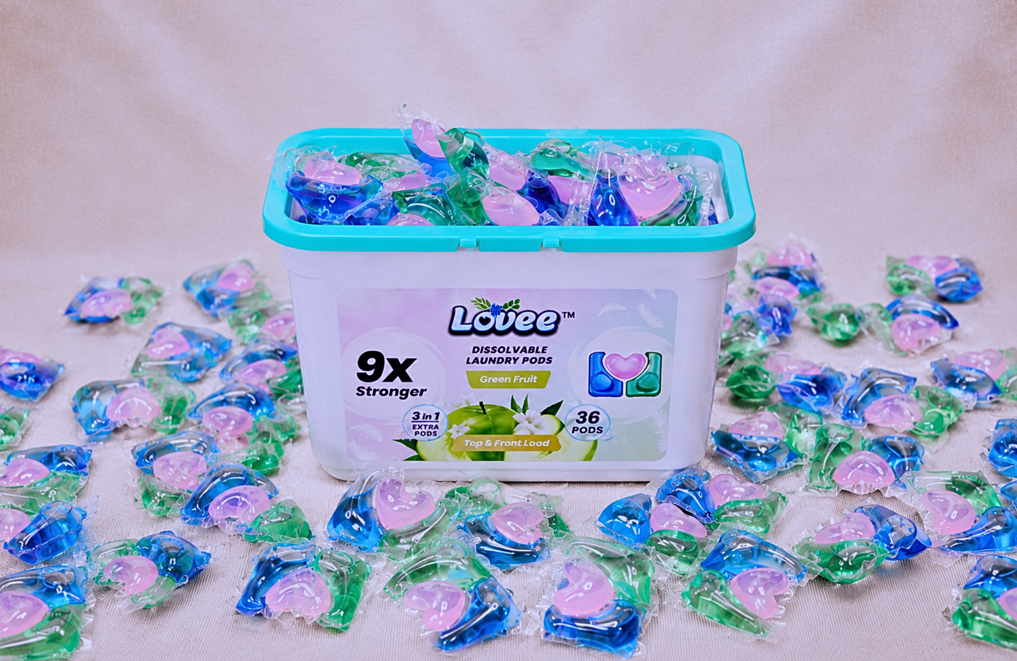 3-in-1 Laundry Pods – Powerful Stain Removal, Long-Lasting Freshness & Fabric Care (Pack of 36)