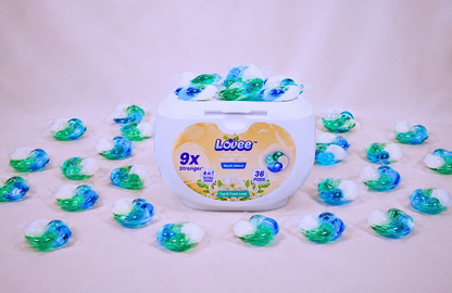 4-in-1 Laundry Pods – Powerful Stain Removal, Long-Lasting Freshness & Fabric Care (Pack of 36)